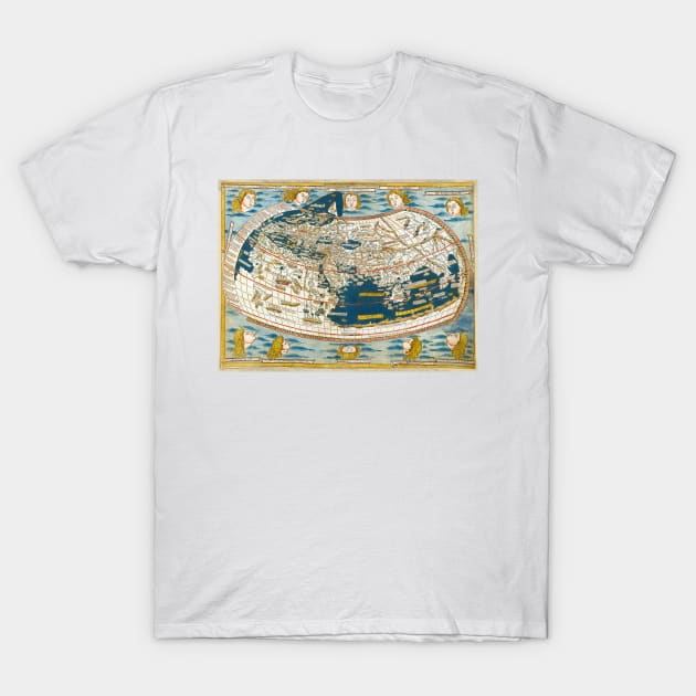 Ulm Ptolemy map of the world from 1482 T-Shirt by MiRaFoto